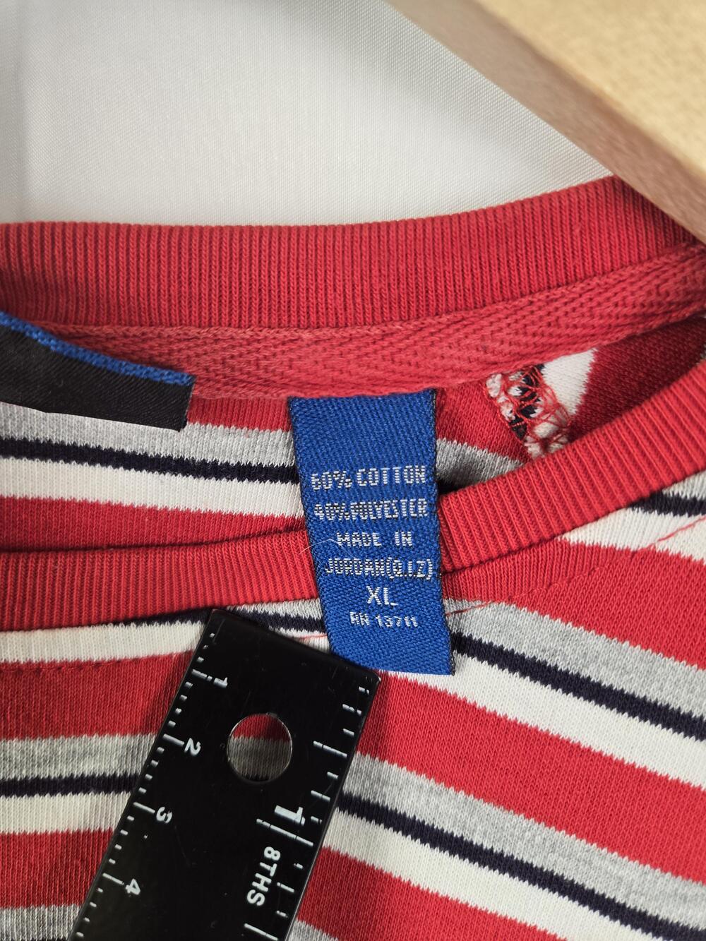 Karen Scott Sport Shirt Womens XL Red Striped 3/4 Raglan Sleeve Tee Top Casual - Picture 9 of 10